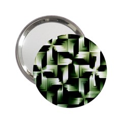 Green Black And White Abstract Background Of Squares 2 25  Handbag Mirrors by Simbadda