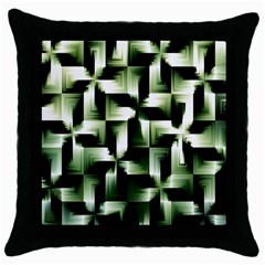 Green Black And White Abstract Background Of Squares Throw Pillow Case (black) by Simbadda