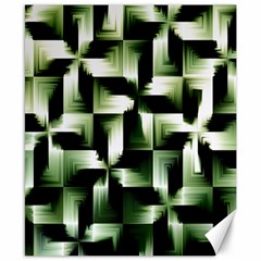 Green Black And White Abstract Background Of Squares Canvas 8  X 10  by Simbadda