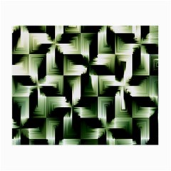 Green Black And White Abstract Background Of Squares Small Glasses Cloth (2-side) by Simbadda