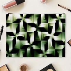 Green Black And White Abstract Background Of Squares Cosmetic Bag (xl) by Simbadda