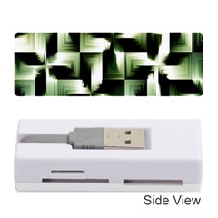 Green Black And White Abstract Background Of Squares Memory Card Reader (stick)  by Simbadda