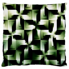 Green Black And White Abstract Background Of Squares Large Cushion Case (one Side) by Simbadda