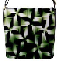 Green Black And White Abstract Background Of Squares Flap Messenger Bag (s) by Simbadda