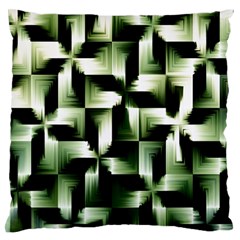 Green Black And White Abstract Background Of Squares Large Flano Cushion Case (two Sides) by Simbadda