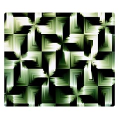 Green Black And White Abstract Background Of Squares Double Sided Flano Blanket (small)  by Simbadda