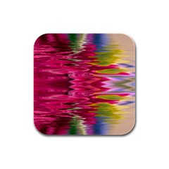 Abstract Pink Colorful Water Background Rubber Square Coaster (4 Pack)  by Simbadda