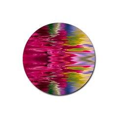 Abstract Pink Colorful Water Background Rubber Coaster (round)  by Simbadda