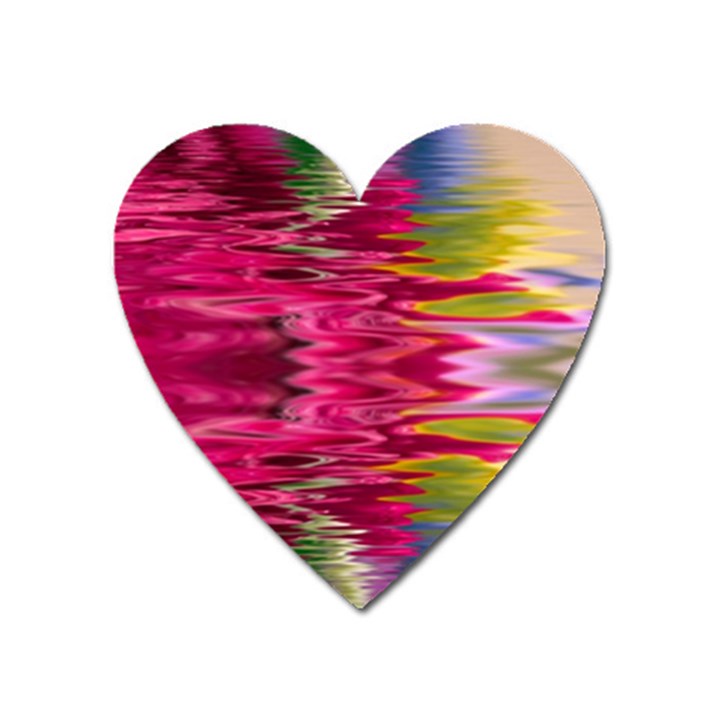 Abstract Pink Colorful Water Background Heart Magnet