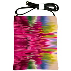 Abstract Pink Colorful Water Background Shoulder Sling Bags by Simbadda