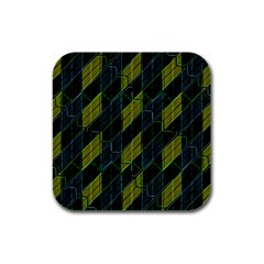 Futuristic Dark Pattern Rubber Square Coaster (4 Pack)  by dflcprints