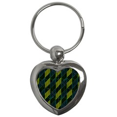 Futuristic Dark Pattern Key Chains (heart)  by dflcprints