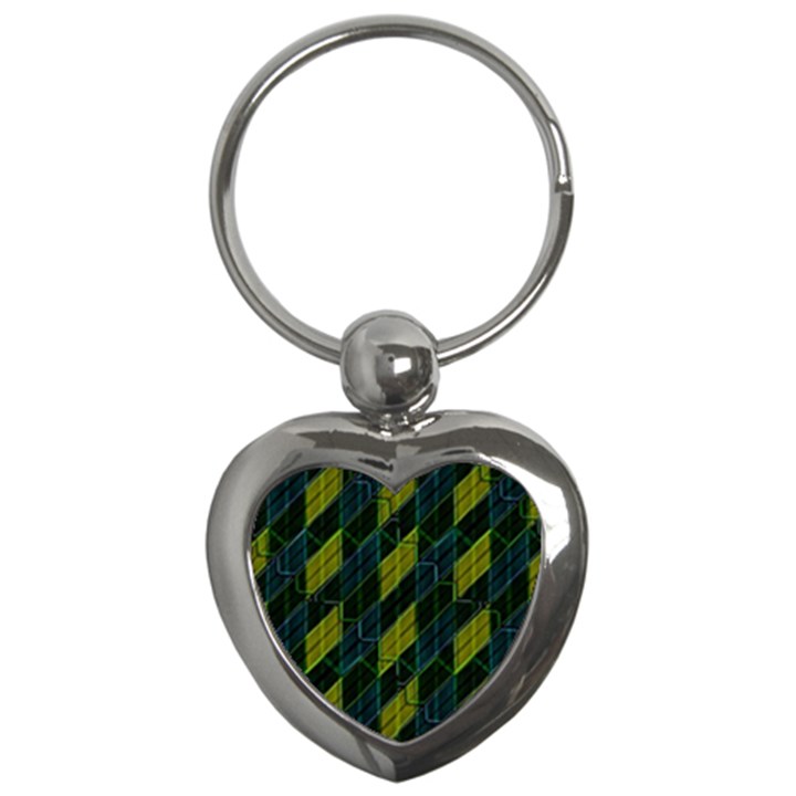 Futuristic Dark Pattern Key Chains (Heart) 