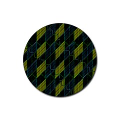 Futuristic Dark Pattern Rubber Coaster (round)  by dflcprints