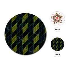 Futuristic Dark Pattern Playing Cards (round)  by dflcprints