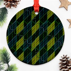 Futuristic Dark Pattern Round Ornament (two Sides) by dflcprints