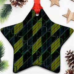 Futuristic Dark Pattern Star Ornament (two Sides) by dflcprints