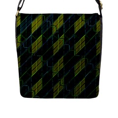 Futuristic Dark Pattern Flap Messenger Bag (l)  by dflcprints