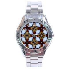 Abstract Seamless Background Pattern Stainless Steel Analogue Watch