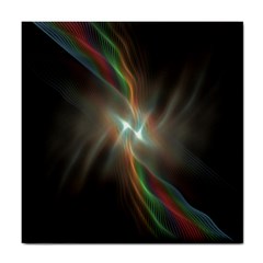 Colorful Waves With Lights Abstract Multicolor Waves With Bright Lights Background Tile Coasters