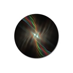 Colorful Waves With Lights Abstract Multicolor Waves With Bright Lights Background Magnet 3  (round) by Simbadda