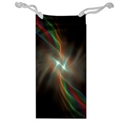 Colorful Waves With Lights Abstract Multicolor Waves With Bright Lights Background Jewelry Bag by Simbadda