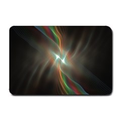 Colorful Waves With Lights Abstract Multicolor Waves With Bright Lights Background Small Doormat  by Simbadda