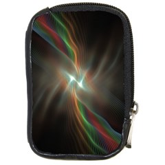 Colorful Waves With Lights Abstract Multicolor Waves With Bright Lights Background Compact Camera Cases by Simbadda