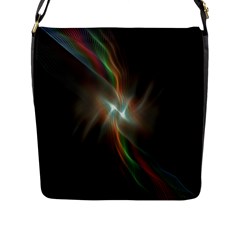 Colorful Waves With Lights Abstract Multicolor Waves With Bright Lights Background Flap Messenger Bag (l)  by Simbadda