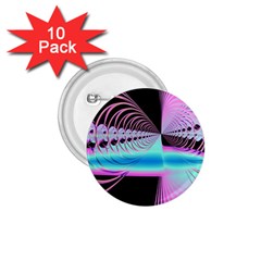 Blue And Pink Swirls And Circles Fractal 1 75  Buttons (10 Pack) by Simbadda