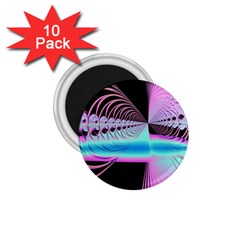 Blue And Pink Swirls And Circles Fractal 1 75  Magnets (10 Pack)  by Simbadda