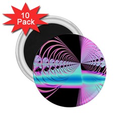 Blue And Pink Swirls And Circles Fractal 2 25  Magnets (10 Pack) 