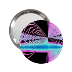 Blue And Pink Swirls And Circles Fractal 2 25  Handbag Mirrors by Simbadda