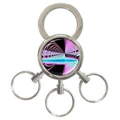 Blue And Pink Swirls And Circles Fractal 3-ring Key Chains by Simbadda