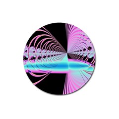 Blue And Pink Swirls And Circles Fractal Magnet 3  (round) by Simbadda