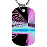 Blue And Pink Swirls And Circles Fractal Dog Tag (Two Sides) Front