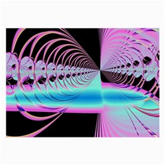 Blue And Pink Swirls And Circles Fractal Large Glasses Cloth (2-side) by Simbadda