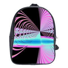 Blue And Pink Swirls And Circles Fractal School Bags(large)  by Simbadda