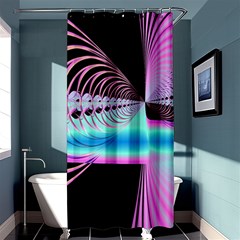 Blue And Pink Swirls And Circles Fractal Shower Curtain 36  X 72  (stall)  by Simbadda