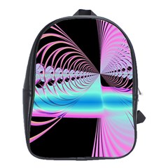 Blue And Pink Swirls And Circles Fractal School Bags (xl)  by Simbadda