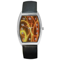 Circle Tiles A Digitally Created Abstract Background Barrel Style Metal Watch by Simbadda