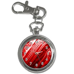 Red Abstract Swirling Pattern Background Wallpaper Key Chain Watches by Simbadda