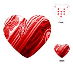 Red Abstract Swirling Pattern Background Wallpaper Playing Cards (heart)  by Simbadda