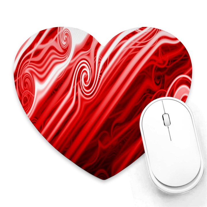 Red Abstract Swirling Pattern Background Wallpaper Heart Mousepads