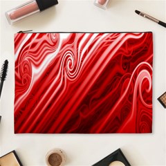 Red Abstract Swirling Pattern Background Wallpaper Cosmetic Bag (xl) by Simbadda