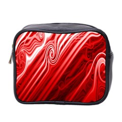 Red Abstract Swirling Pattern Background Wallpaper Mini Toiletries Bag 2-side by Simbadda