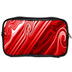 Red Abstract Swirling Pattern Background Wallpaper Toiletries Bags by Simbadda