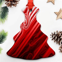 Red Abstract Swirling Pattern Background Wallpaper Ornament (christmas Tree) 