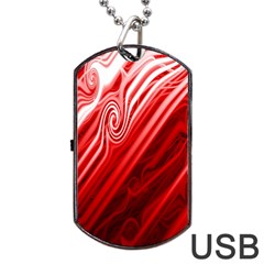 Red Abstract Swirling Pattern Background Wallpaper Dog Tag Usb Flash (one Side)