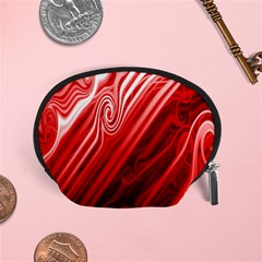 Red Abstract Swirling Pattern Background Wallpaper Accessory Pouches (small)  by Simbadda